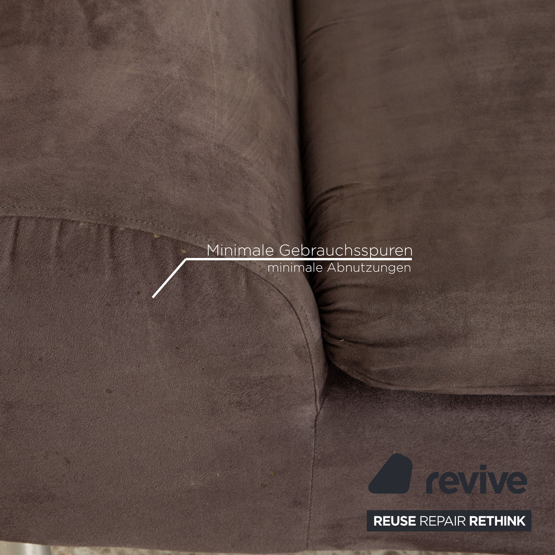 Willi Schillig Loop Stoff Microfaser Ecksofa Grau Recamiere Links manuelle Funktion