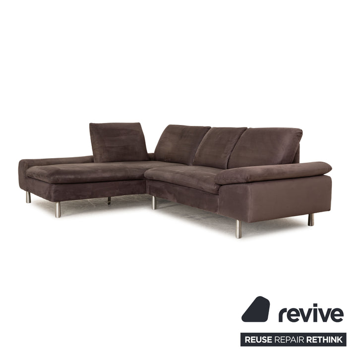 Willi Schillig Loop Stoff Microfaser Ecksofa Grau Recamiere Links manuelle Funktion