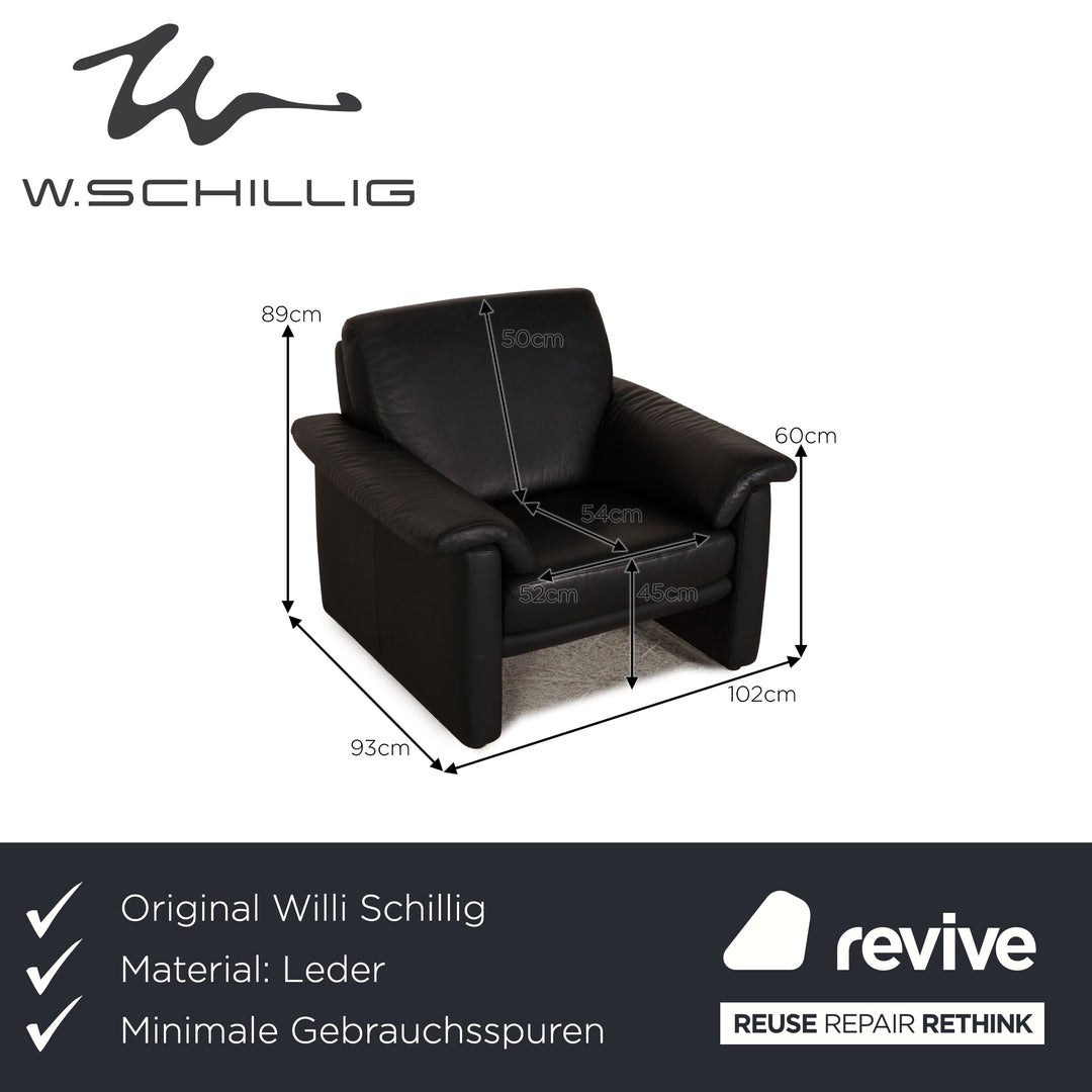 Willi Schillig Lucca Leather Armchair Black