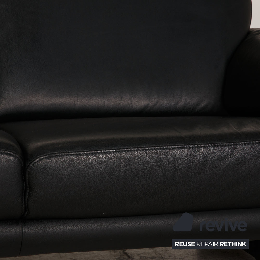 Willi Schillig Lucca Leder Zweisitzer Schwarz Sofa Couch