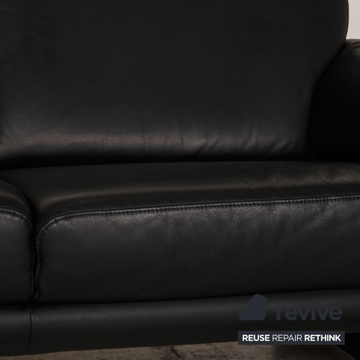 Willi Schillig Lucca Leder Zweisitzer Schwarz Sofa Couch