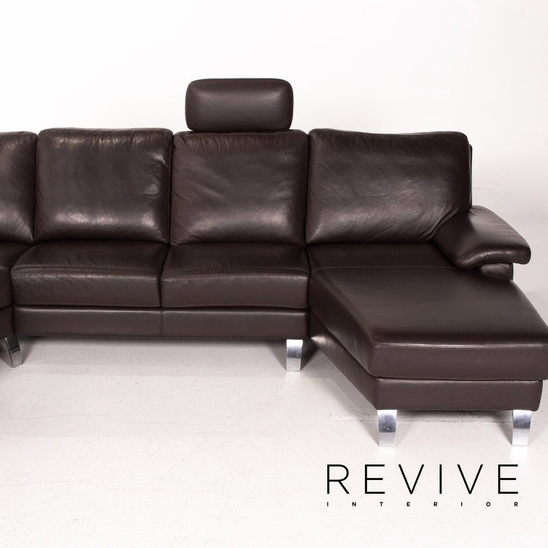 Willi Schillig Matrixx Leder Ecksofa Braun Dunkelbraun Sofa Couch #14703