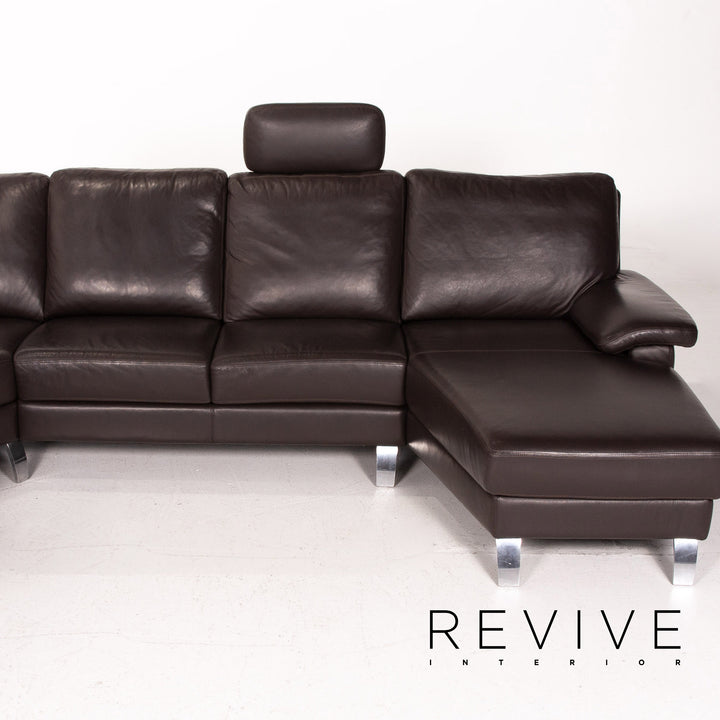 Willi Schillig Matrixx Leder Ecksofa Braun Dunkelbraun Sofa Couch #14703