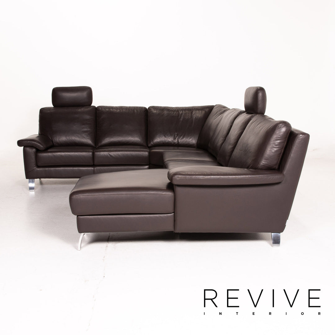 Willi Schillig Matrixx Leder Ecksofa Braun Dunkelbraun Sofa Couch #14703