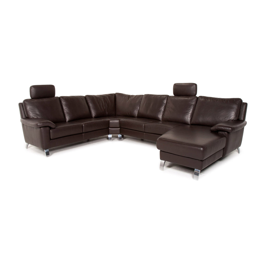 Willi Schillig Matrixx Leder Ecksofa Braun Dunkelbraun Sofa Couch #14703