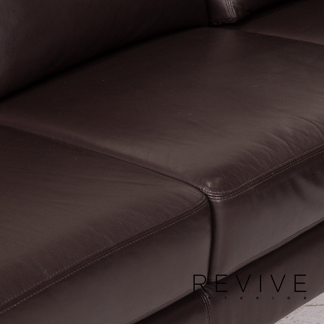 Willi Schillig Matrixx Leder Ecksofa Braun Dunkelbraun Sofa Couch #14703