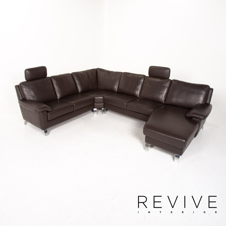 Willi Schillig Matrixx Leder Ecksofa Braun Dunkelbraun Sofa Couch #14703