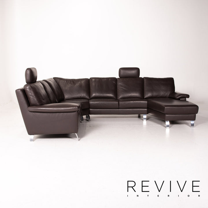 Willi Schillig Matrixx Leder Ecksofa Braun Dunkelbraun Sofa Couch #14703
