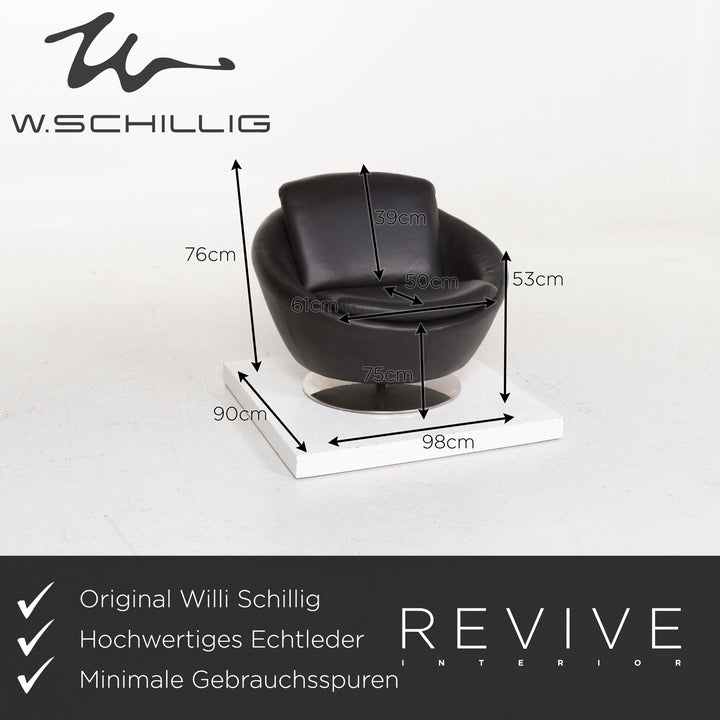 Willi Schillig Portabella Leder Sessel Schwarz #13070