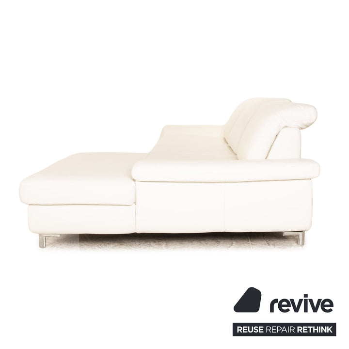Willi Schillig Select Star Plus Leder Ecksofa Creme Recamiere Rechts manuelle Funktion
