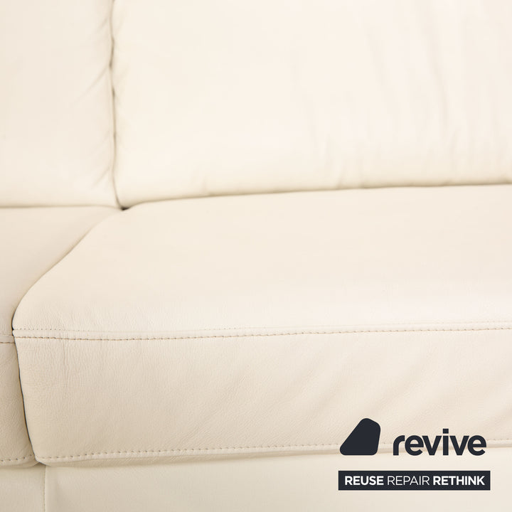 Willi Schillig Select Star Plus Leder Ecksofa Creme Recamiere Rechts manuelle Funktion