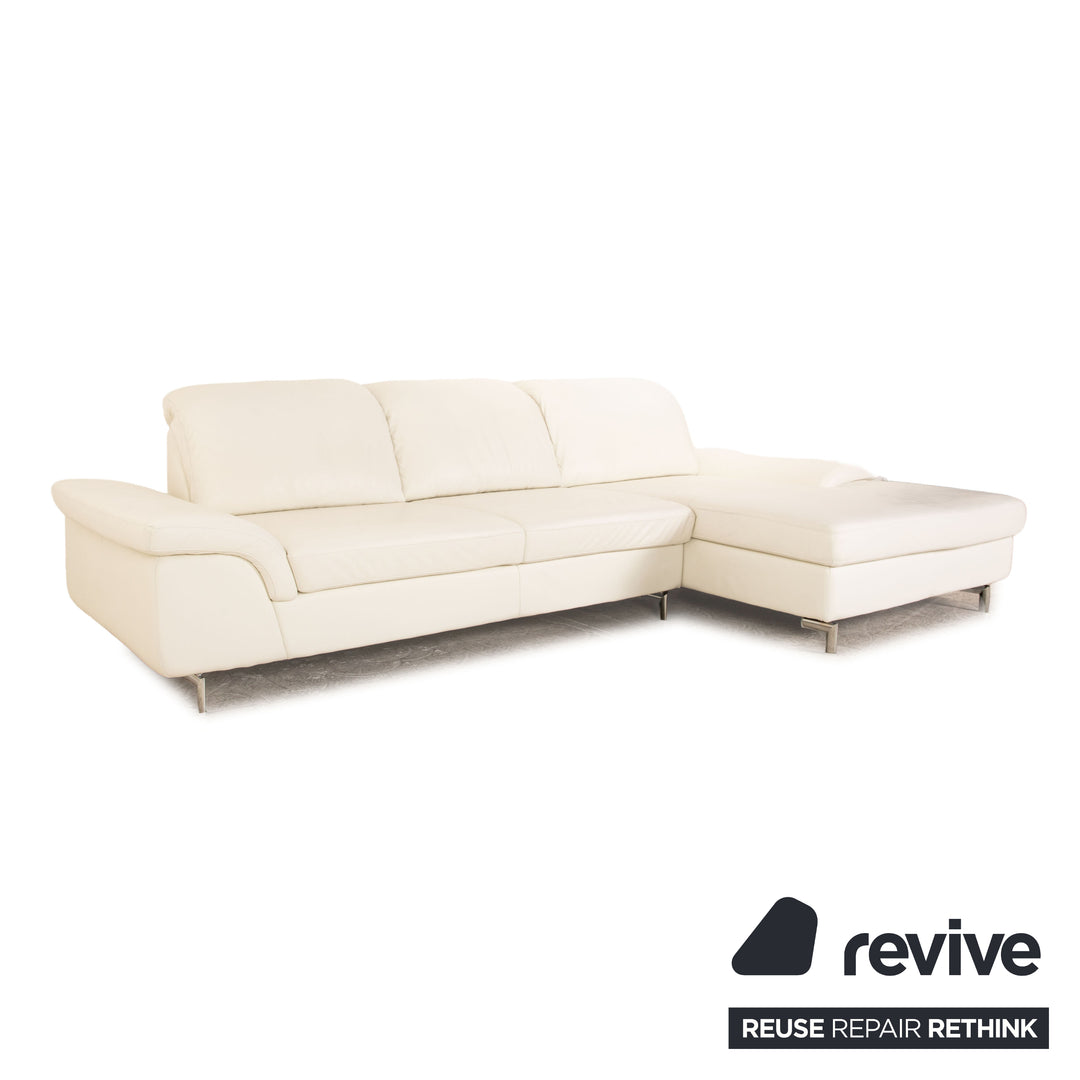 Willi Schillig Select Star Plus Leder Ecksofa Creme Recamiere Rechts manuelle Funktion