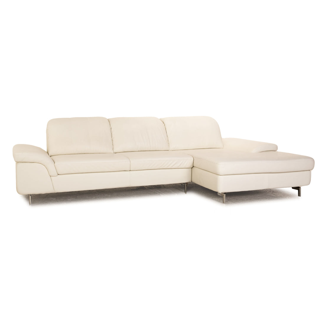 Willi Schillig Select Star Plus Leder Ecksofa Creme Recamiere Rechts manuelle Funktion