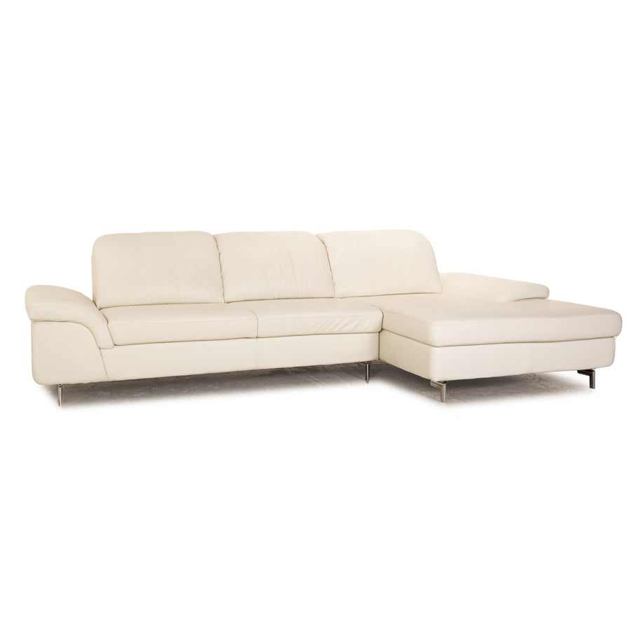 Willi Schillig Select Star Plus Leder Ecksofa Creme Recamiere Rechts manuelle Funktion