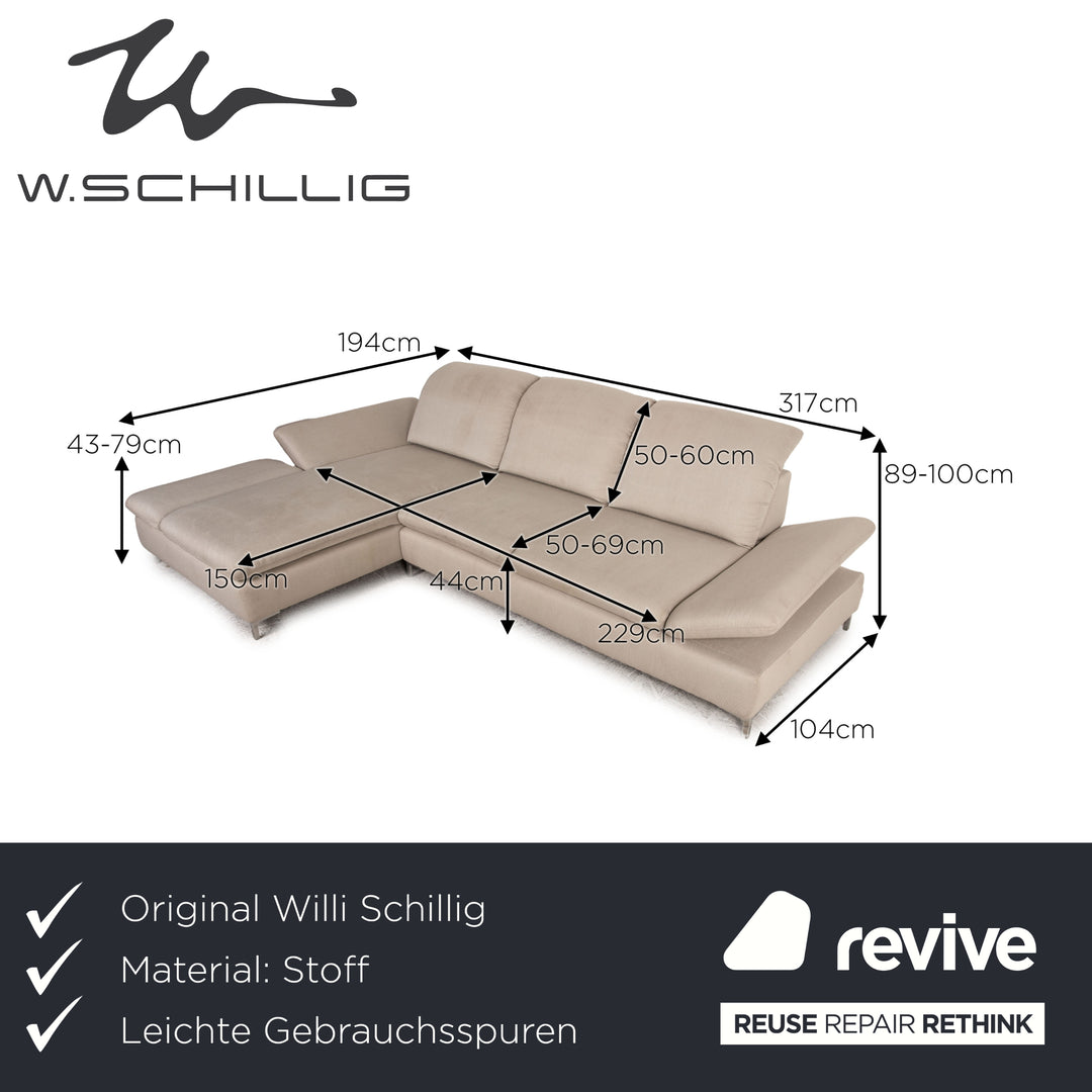 Willi Schillig Select Venus Plus Stoff Ecksofa Grau Sofa Couch Funktion