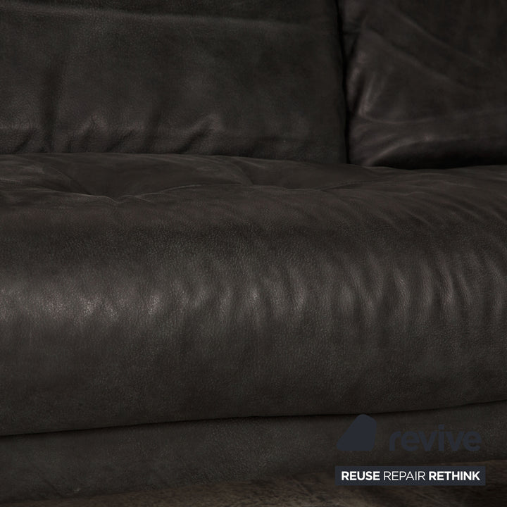 Willi Schillig Soft Leder Ecksofa Anthrazit Sofa Couch Funktion