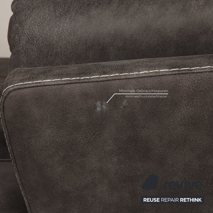 Willi Schillig Soft Leder Ecksofa Anthrazit Sofa Couch Funktion
