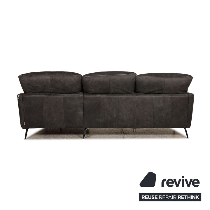 Willi Schillig Soft Leder Ecksofa Anthrazit Sofa Couch Funktion