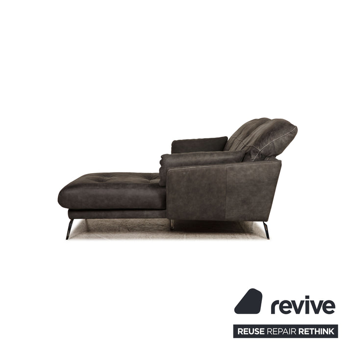 Willi Schillig Soft Leder Ecksofa Anthrazit Sofa Couch Funktion