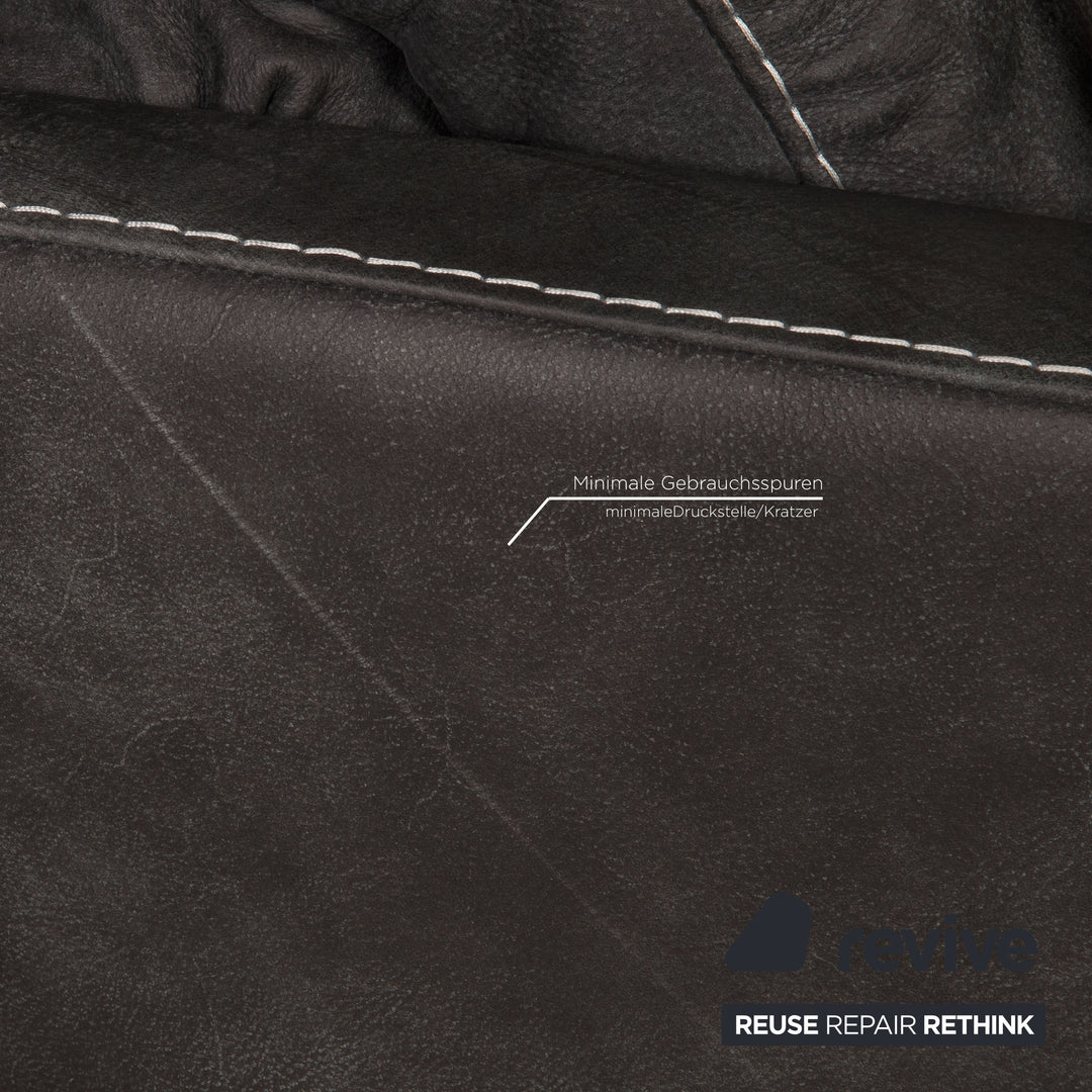 Willi Schillig Soft Leder Ecksofa Anthrazit Sofa Couch Funktion