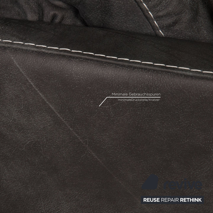 Willi Schillig Soft Leder Ecksofa Anthrazit Sofa Couch Funktion