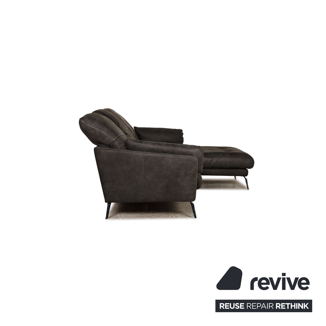 Willi Schillig Soft Leder Ecksofa Anthrazit Sofa Couch Funktion
