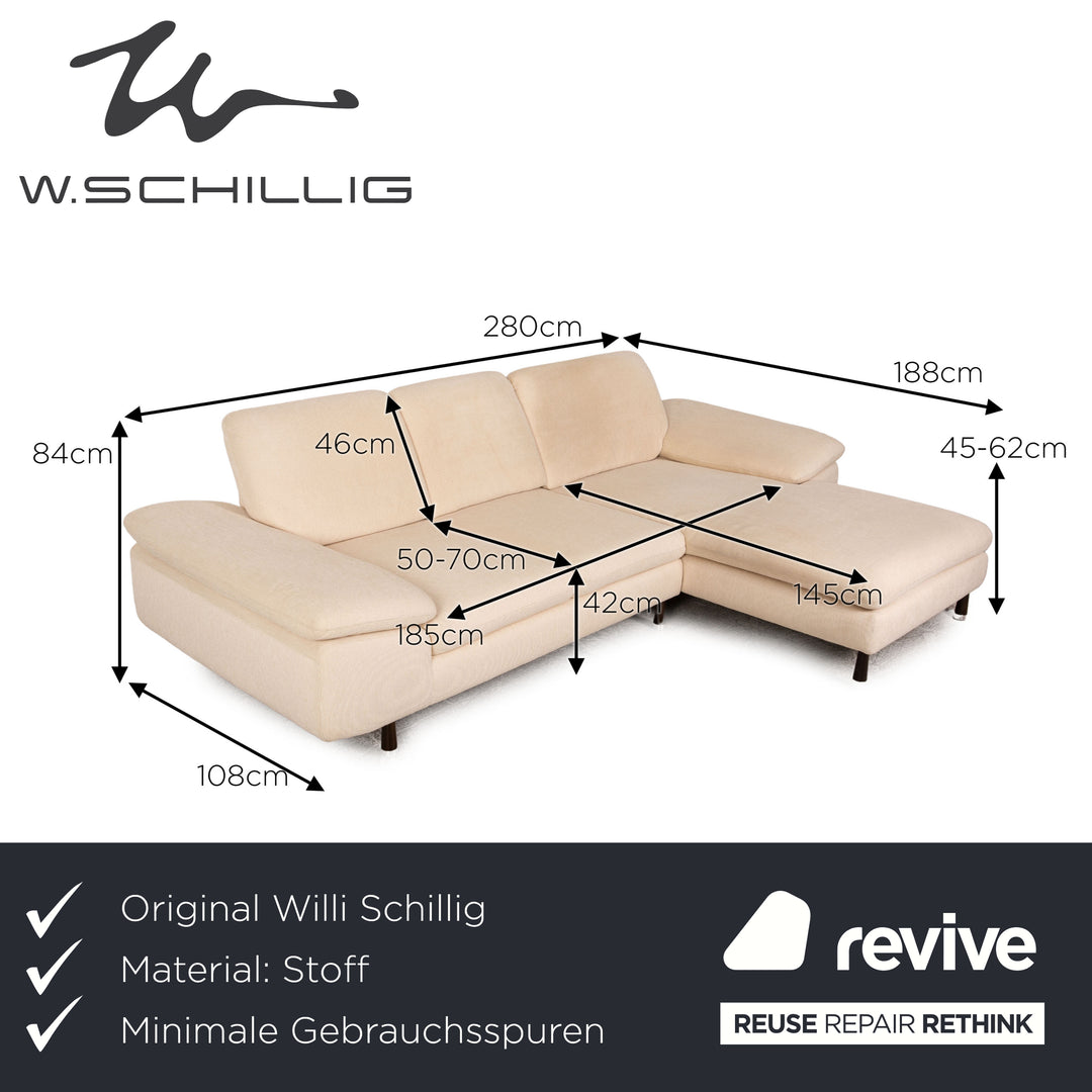 Willi Schillig canapé d'angle en tissu crème canapé