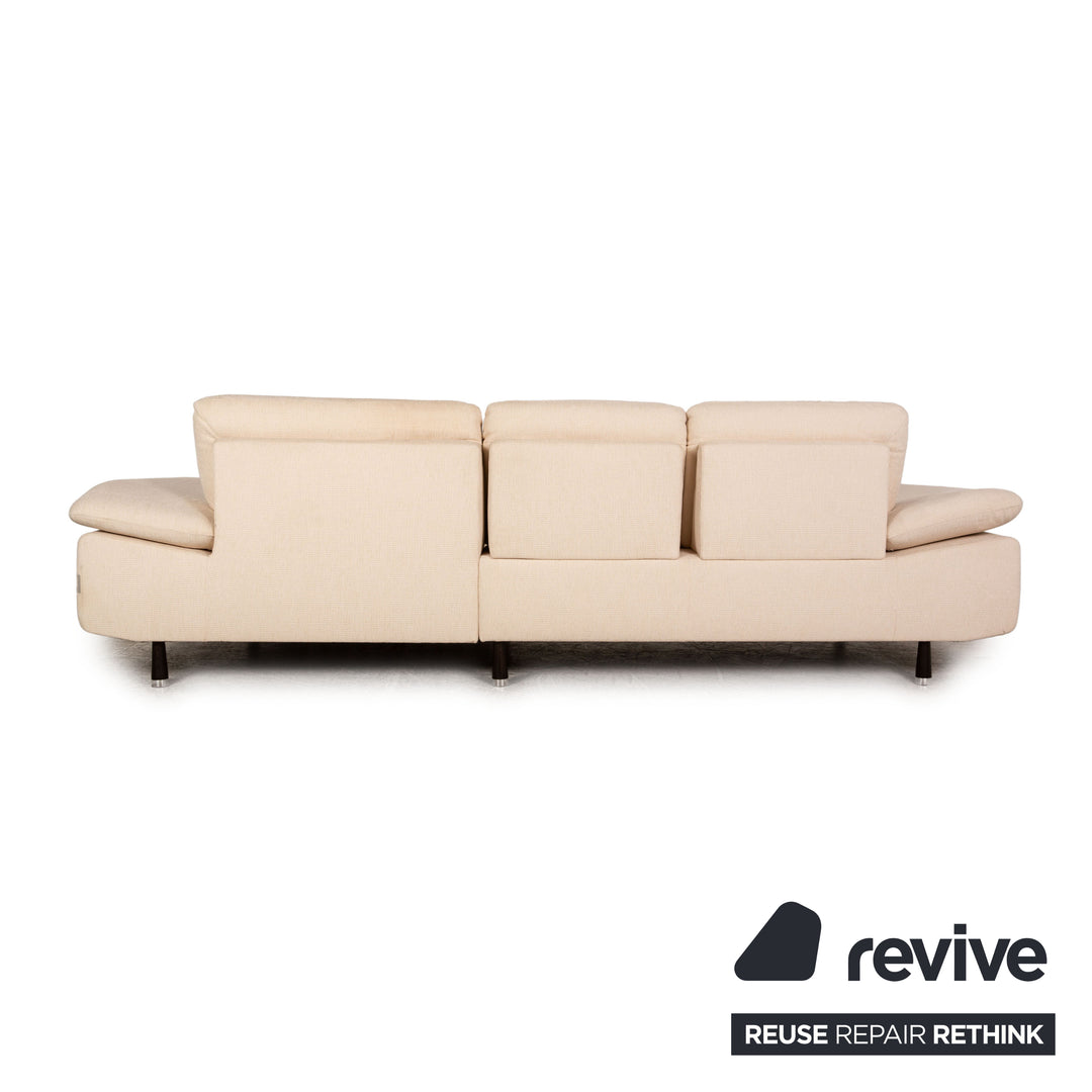 Willi Schillig Stoff Sofa Garnitur Creme Ecksofa Hocker