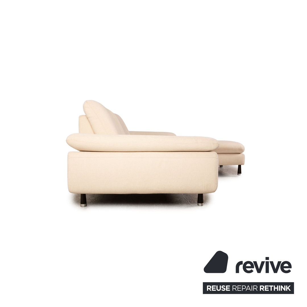 Willi Schillig Stoff Sofa Garnitur Creme Ecksofa Hocker