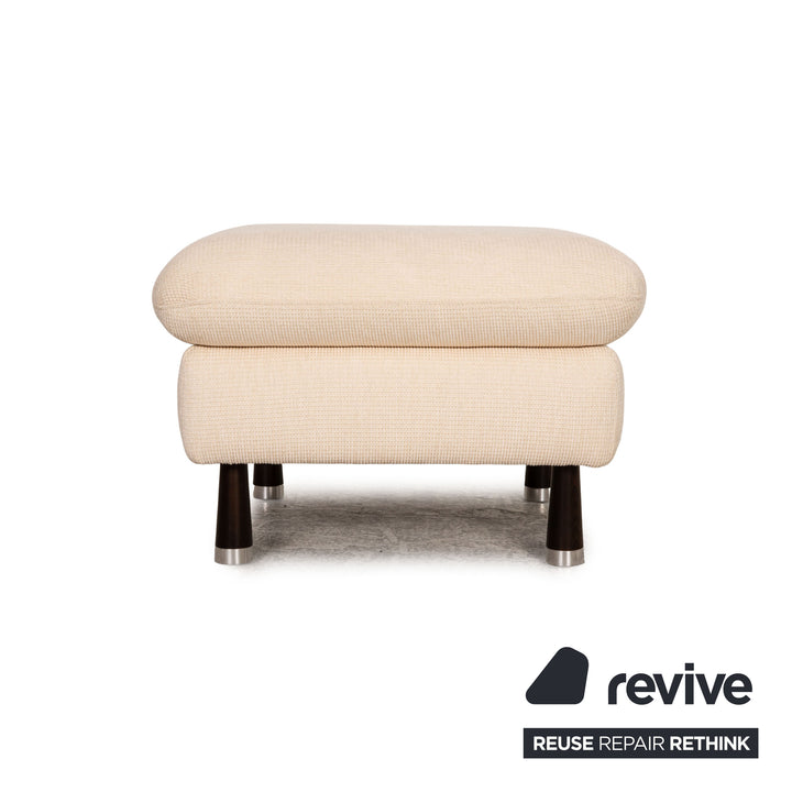 Willi Schillig Stoff Sofa Garnitur Creme Ecksofa Hocker
