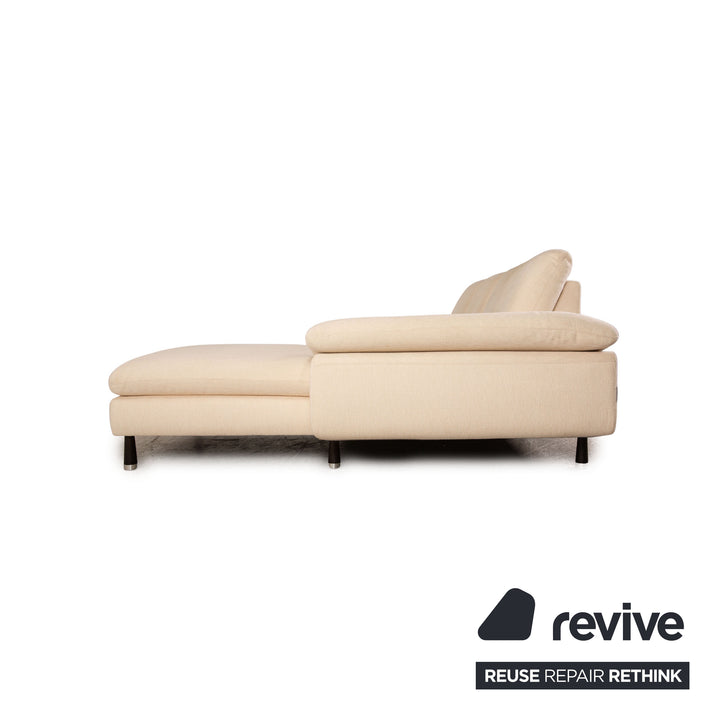 Willi Schillig Stoff Sofa Garnitur Creme Ecksofa Hocker