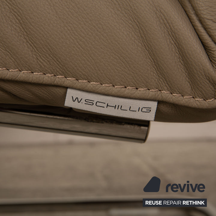Willi Schillig Chaise Longue en Cuir Sweet Dreams Gris Taupe
