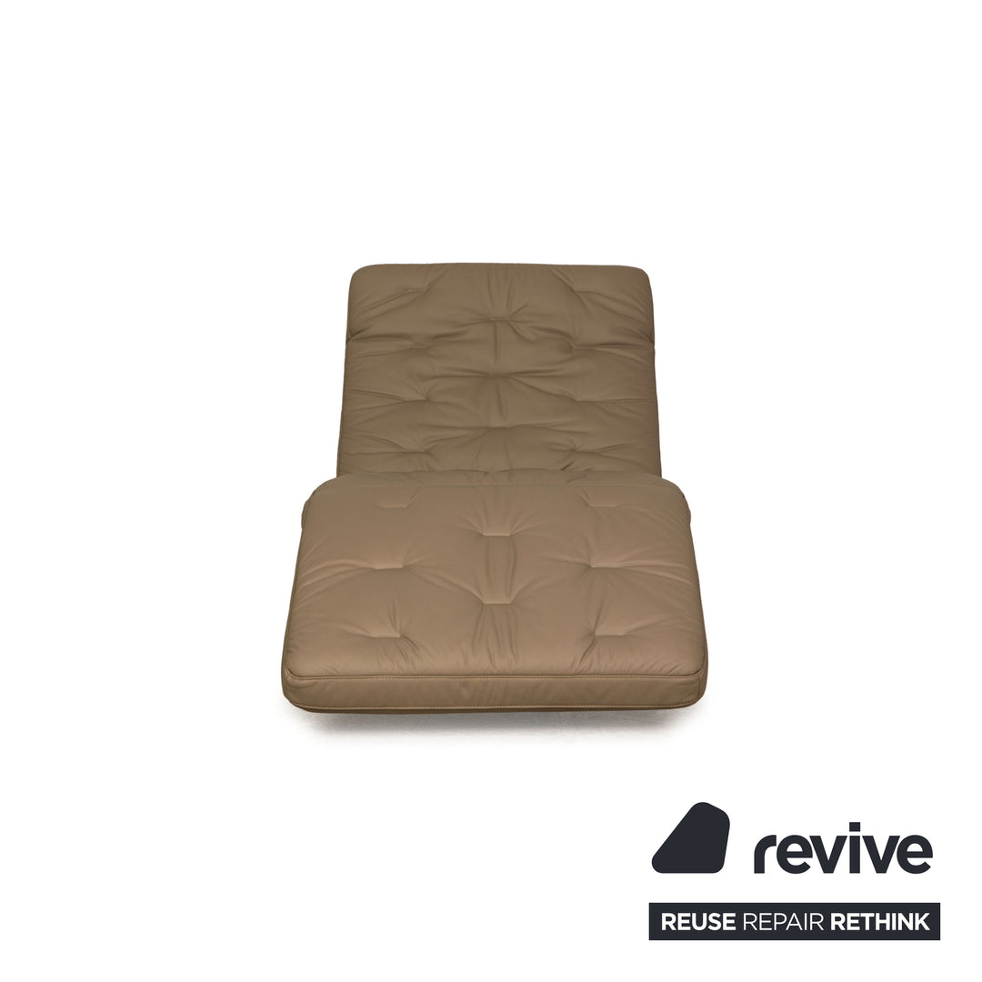 Willi Schillig Chaise Longue en Cuir Sweet Dreams Gris Taupe