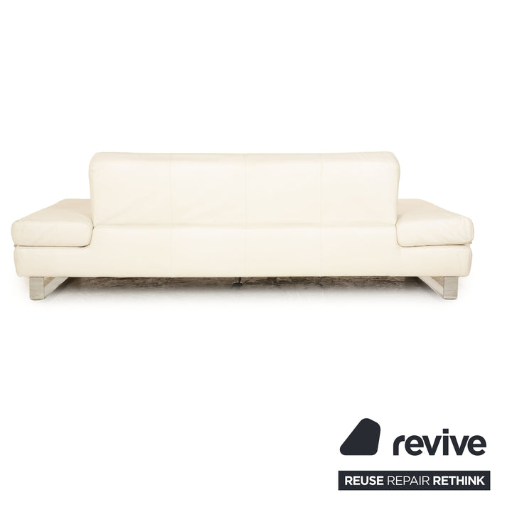 Willi Schillig Taboo Leder Dreisitzer Creme manuelle Funktion Sofa Couch