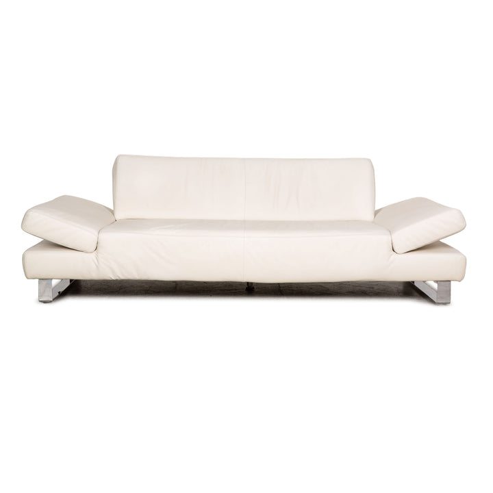 Willi Schillig Taboo leather three seater cream sofa couch function