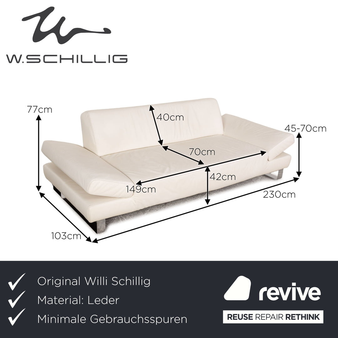Willi Schillig Taboo leather three seater cream sofa couch function