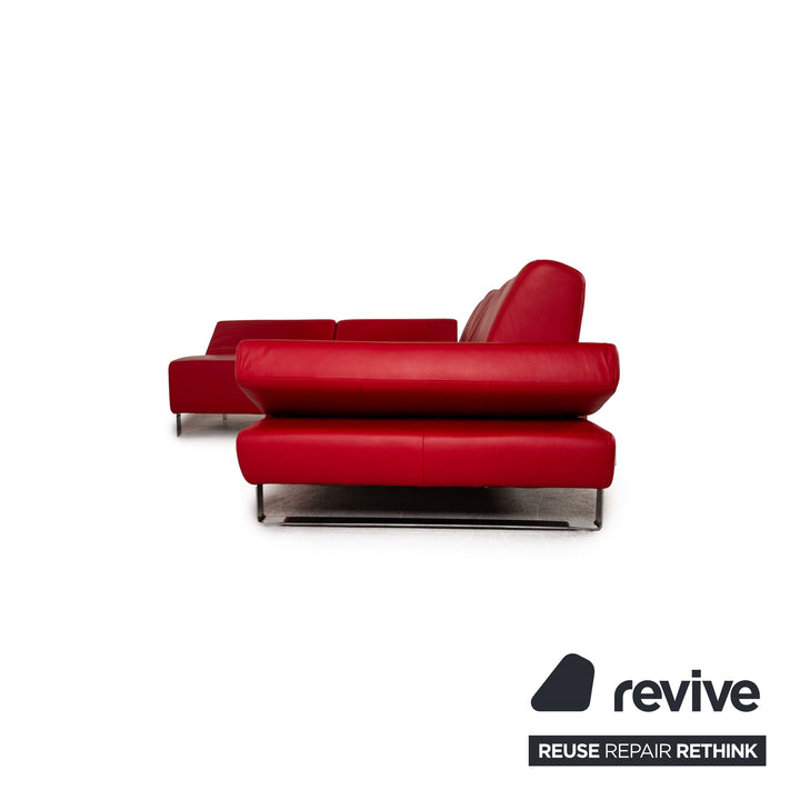 Willi Schillig Taboo Leder Ecksofa Rot Sofa Couch Funktion