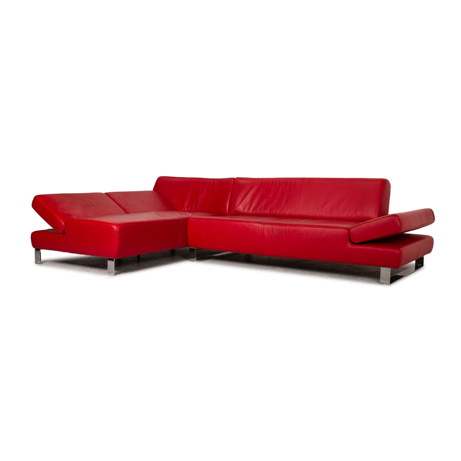 Willi Schillig Taboo Leder Ecksofa Rot Sofa Couch Funktion
