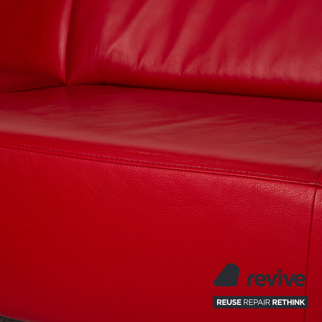 Willi Schillig Taboo Leder Ecksofa Rot Sofa Couch Funktion