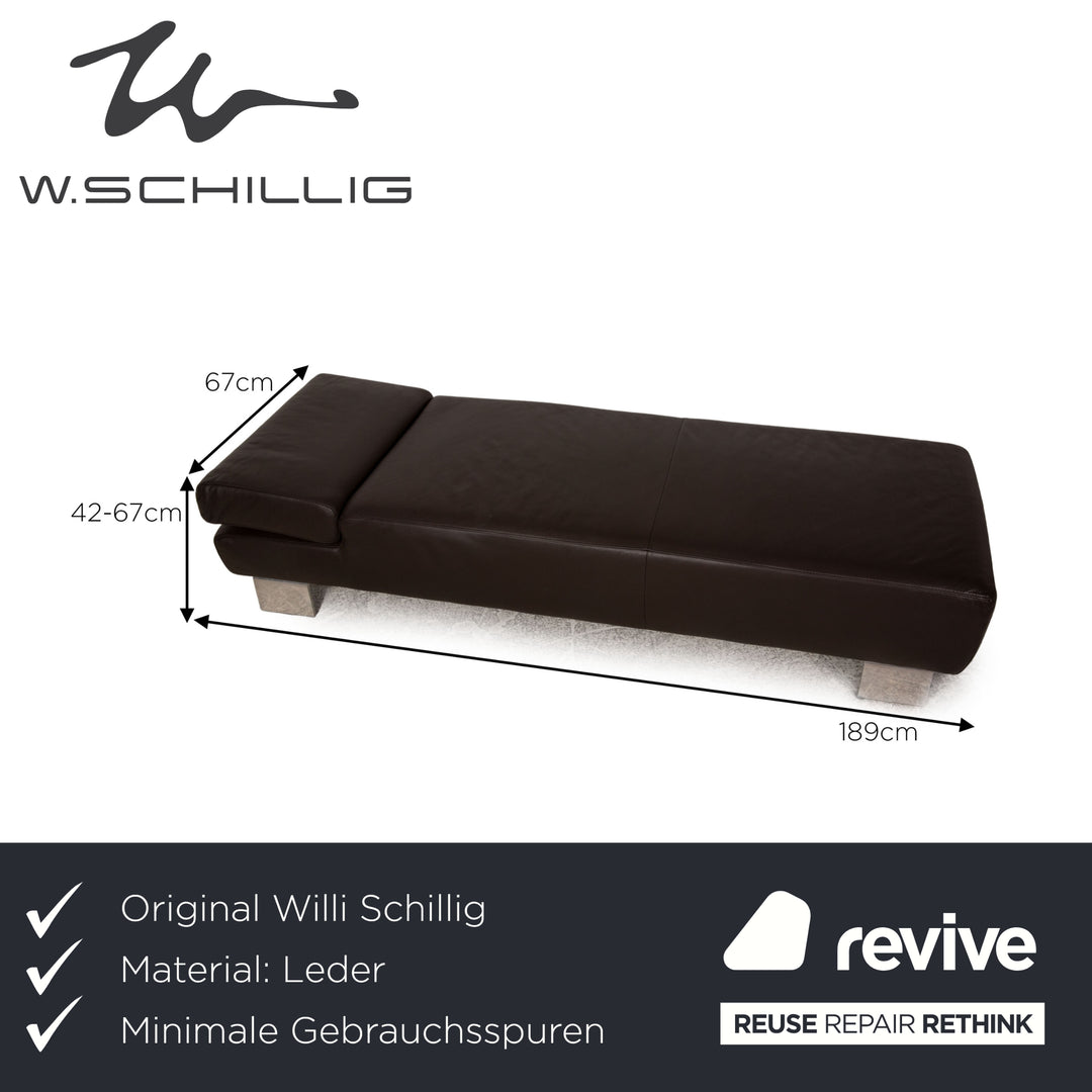 Willi Schillig Taboo Leder Liege Braun Funktion