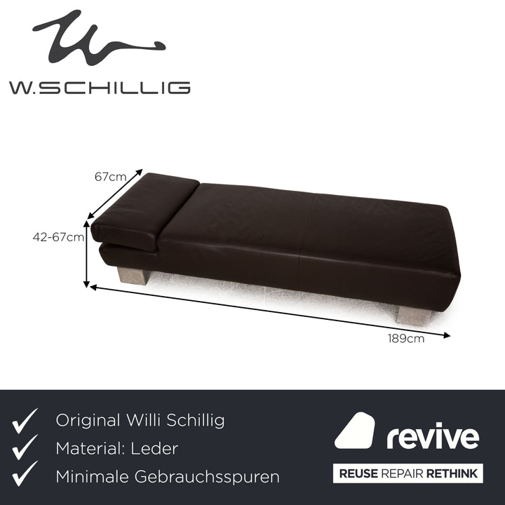 Willi Schillig Taboo Leder Liege Braun Funktion