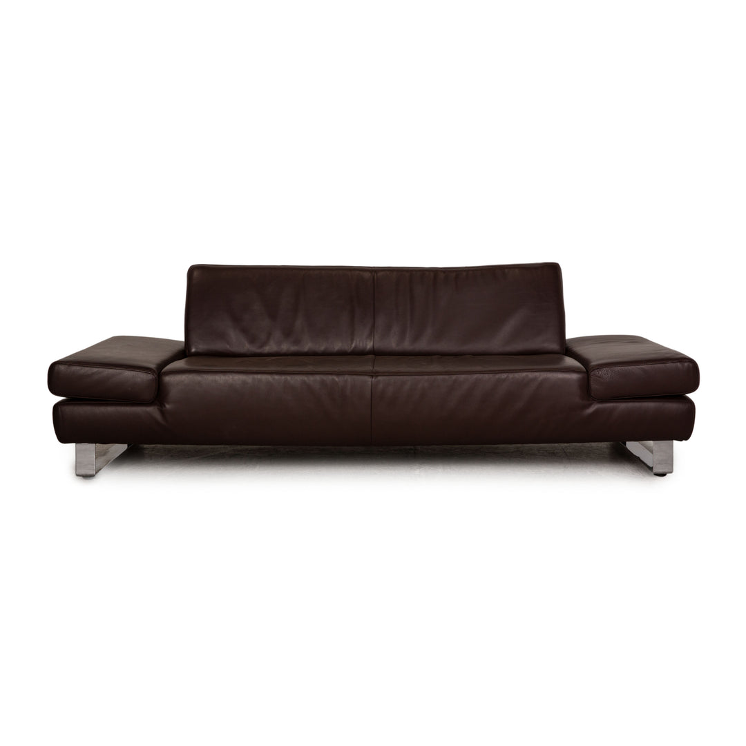 Willi Schillig Taboo Leder Sofa Braun Dreisitzer Couch