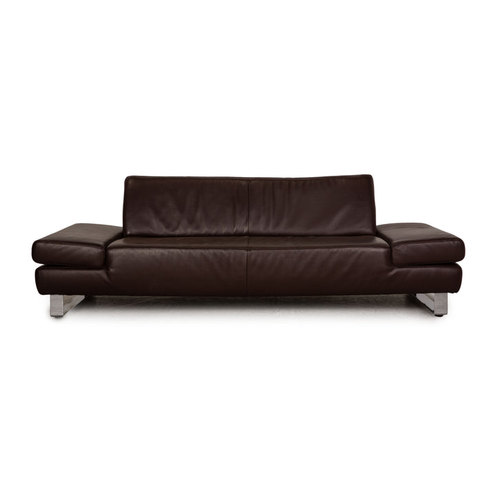 Willi Schillig Taboo Leder Sofa Braun Dreisitzer Couch