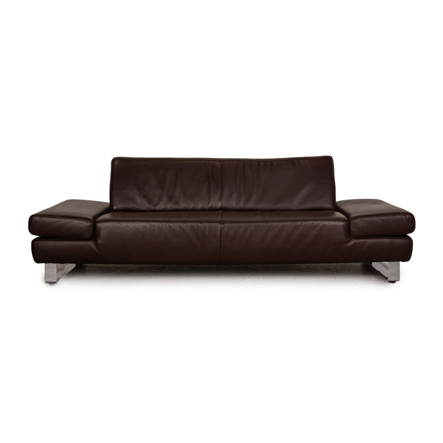Willi Schillig Taboo Leder Sofa Braun Dreisitzer Couch