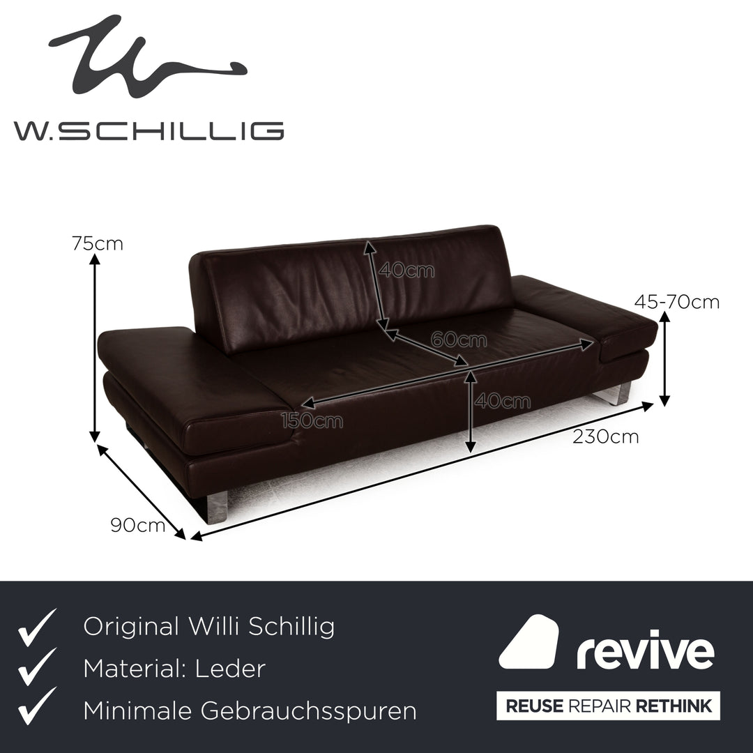 Willi Schillig Taboo Leder Sofa Braun Dreisitzer Couch