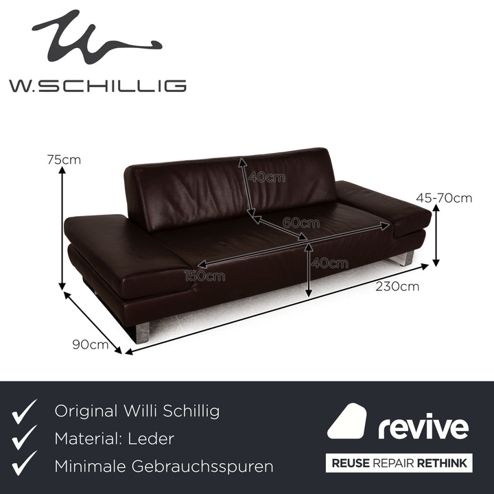 Willi Schillig Taboo Leder Sofa Braun Dreisitzer Couch