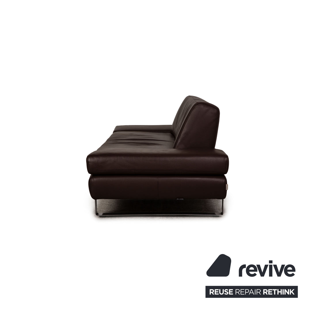 Willi Schillig Taboo Leder Sofa Braun Dreisitzer Couch