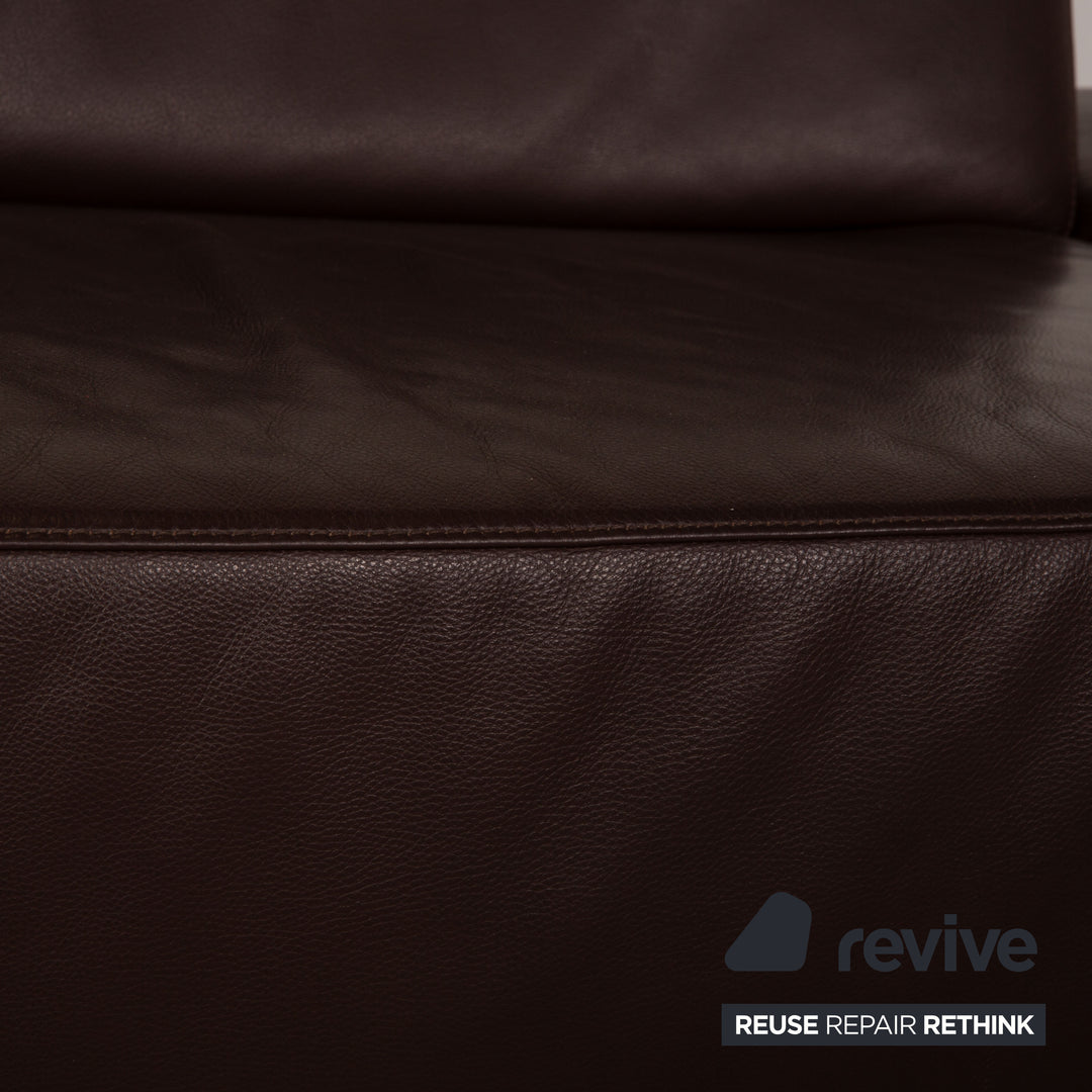 Willi Schillig Taboo Leder Sofa Braun Dreisitzer Couch