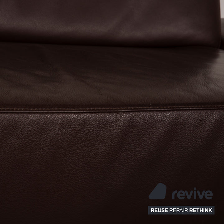 Willi Schillig Taboo Leder Sofa Braun Dreisitzer Couch