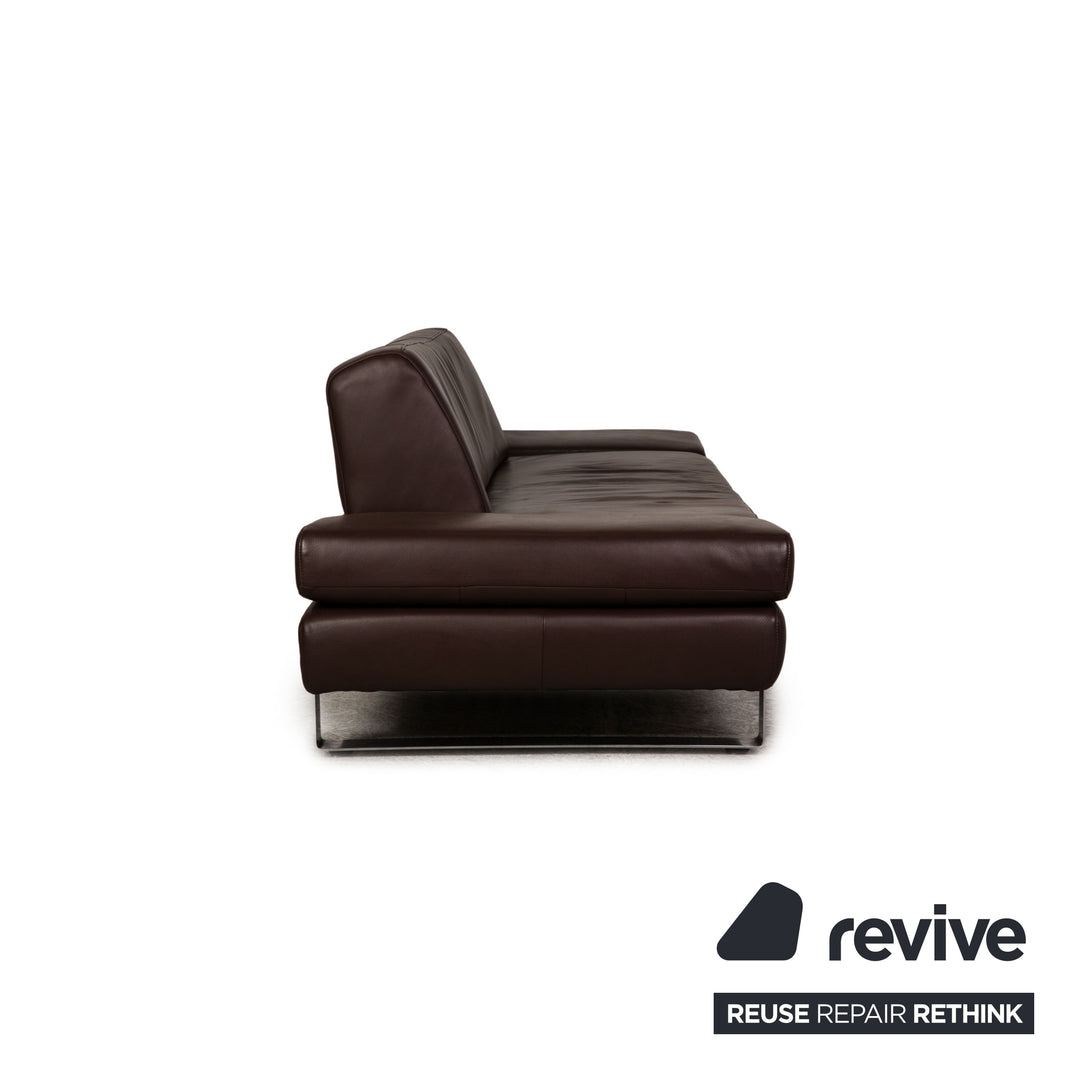 Willi Schillig Taboo Leder Sofa Braun Dreisitzer Couch